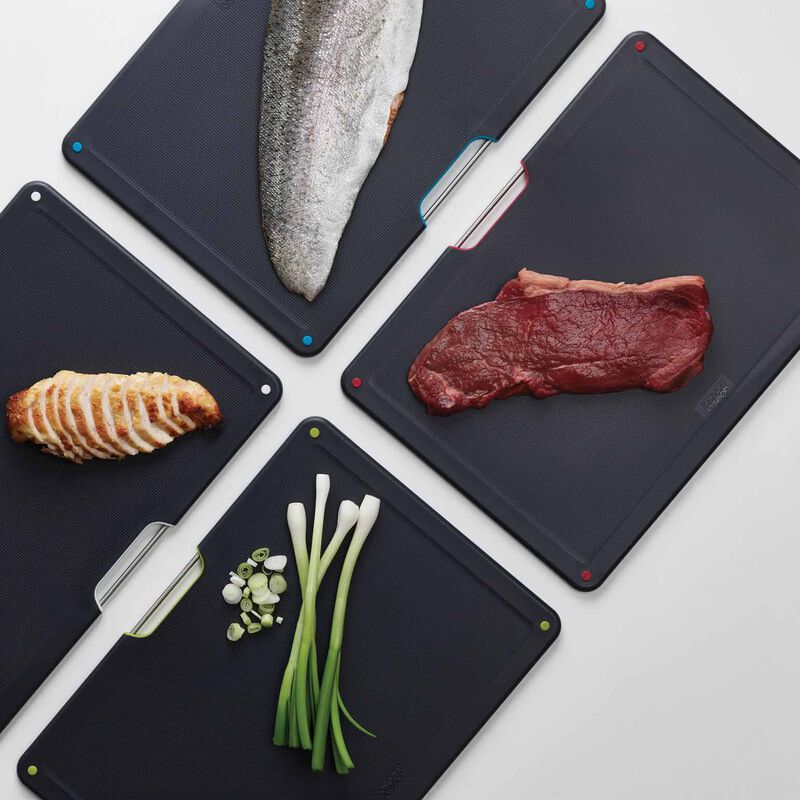 Joseph Joseph Folio Steel Chopping Board Set Of 4 Carbon Black image number 1
